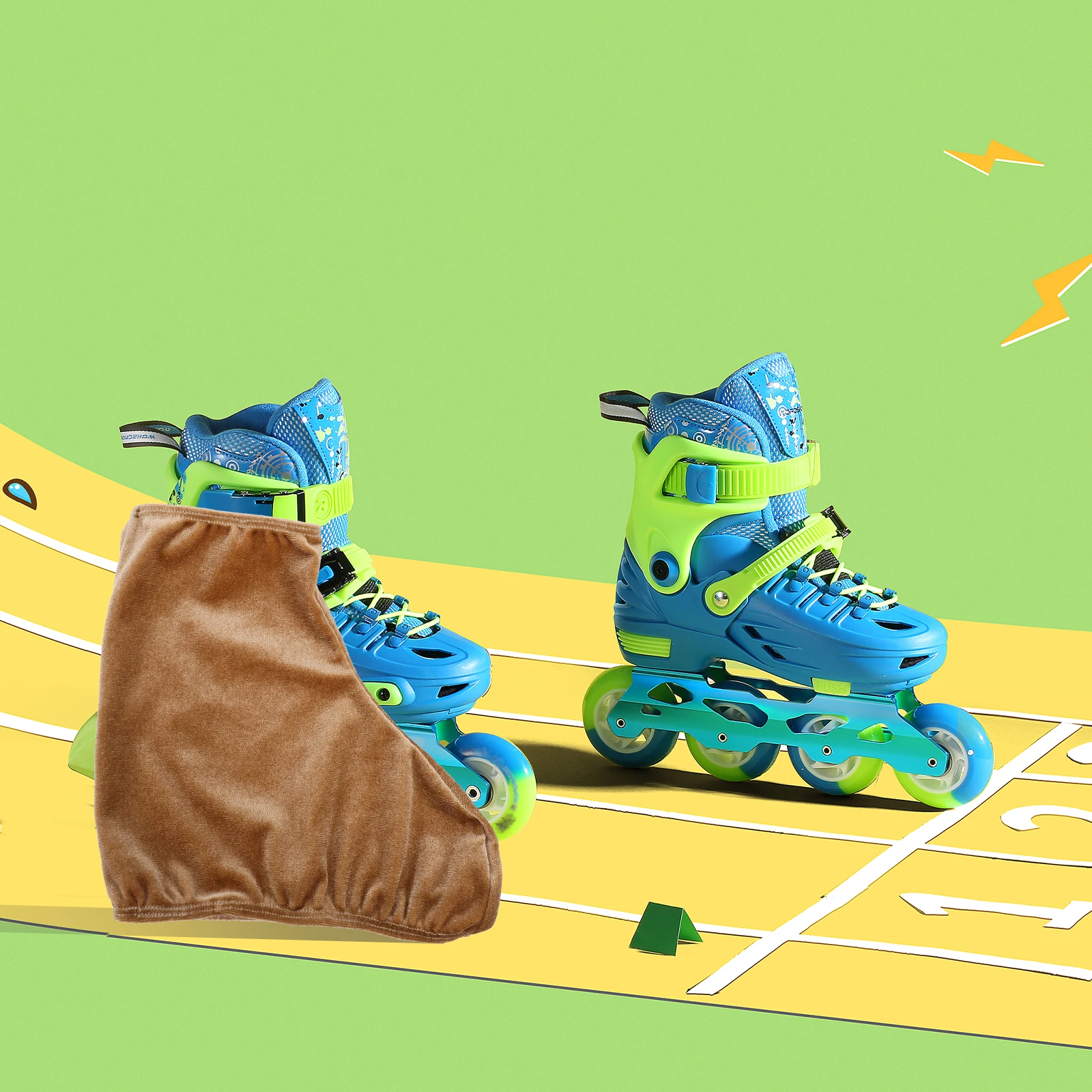 

1 Pair Elastic Ice Skates Covers Polyester Boot Protectors For Roller Hockey Skating Wear-Resistant Portable Cover Accessory