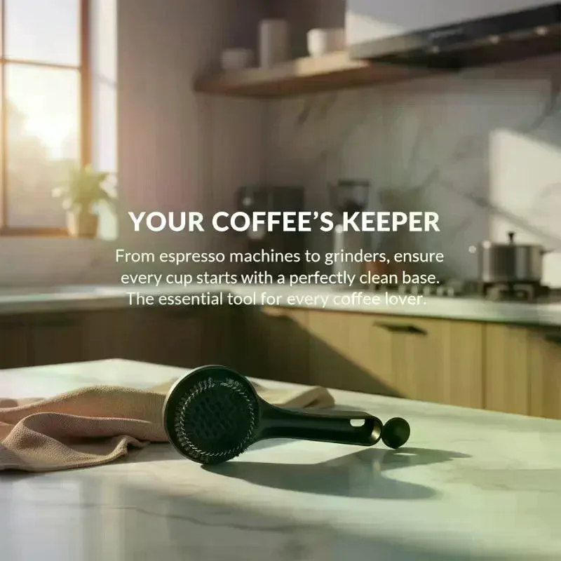 Coffee Machine Group Head Cleaning Brush 58mm Espresso Long Handle Cleaner Tool for Commercial and Home Barista Use