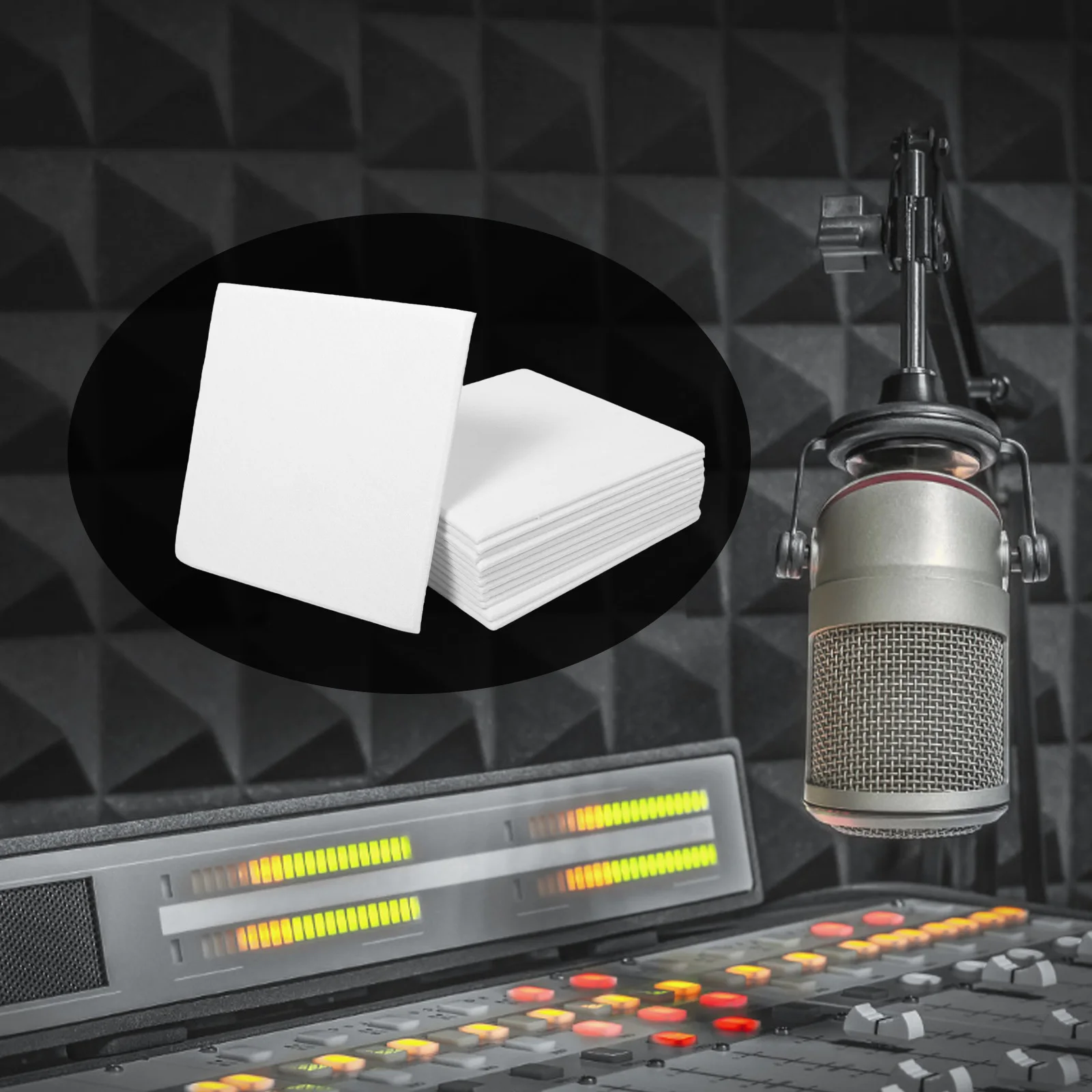 

12 Pcs Pad Sound-absorbing Panels Decorative Acoustic Board White Polyester Adhesive Office