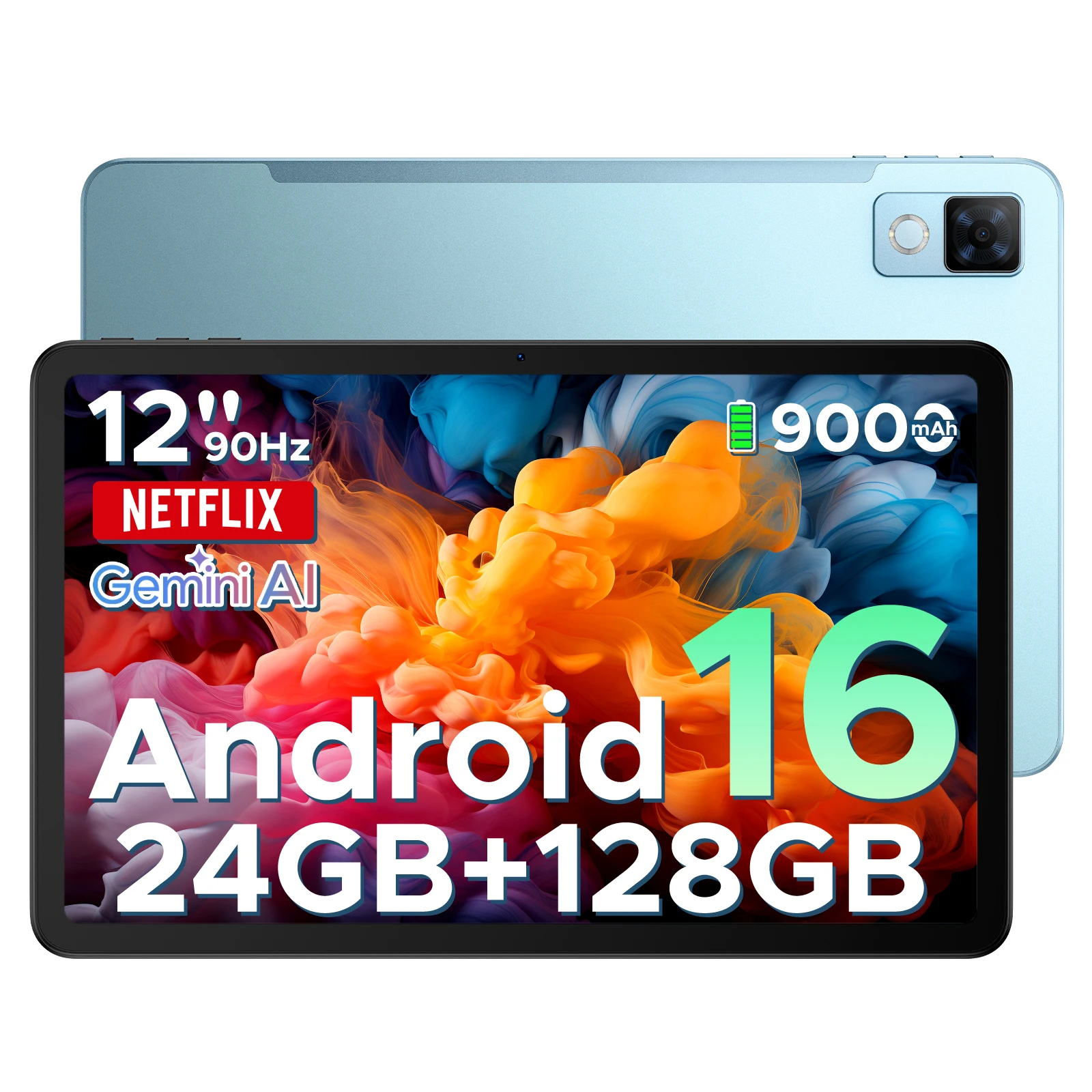 DOOGEE U12 Tablet PC Android 16 12'' S Display 24GB RAM (6GB + 18GB) 128GB 9000mAh Batterij UNISOC T7255 Widevine L1 Dubbele Dpeakers