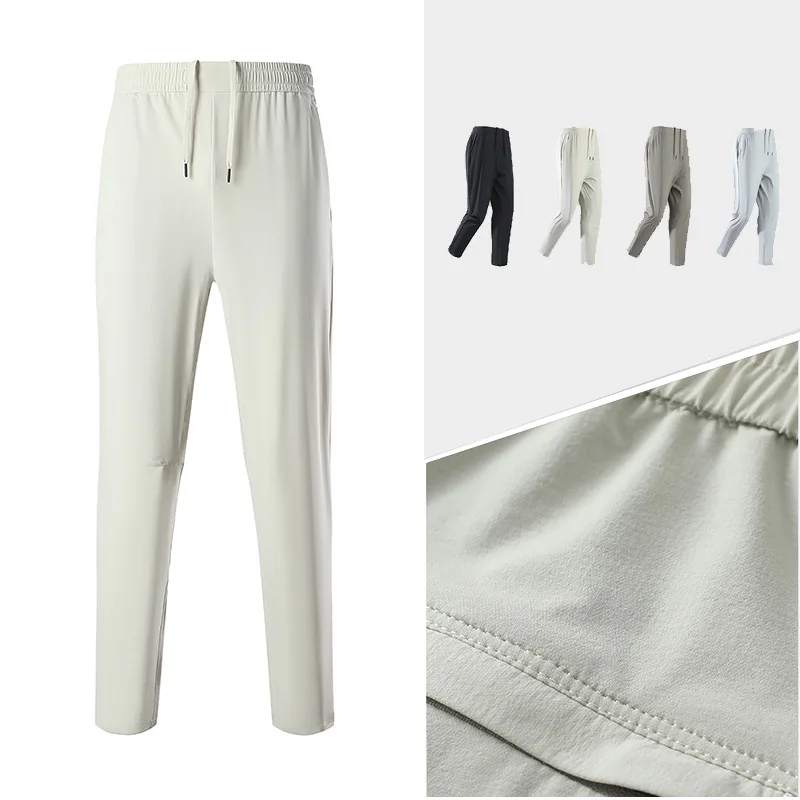 

Мужские повседневные брюки для бега 2026: летние, быстросохнущие, из мягкого хлопкового смесового материала, с эластичным поясом, 2 глубокими карманами, для повседневных пробежек