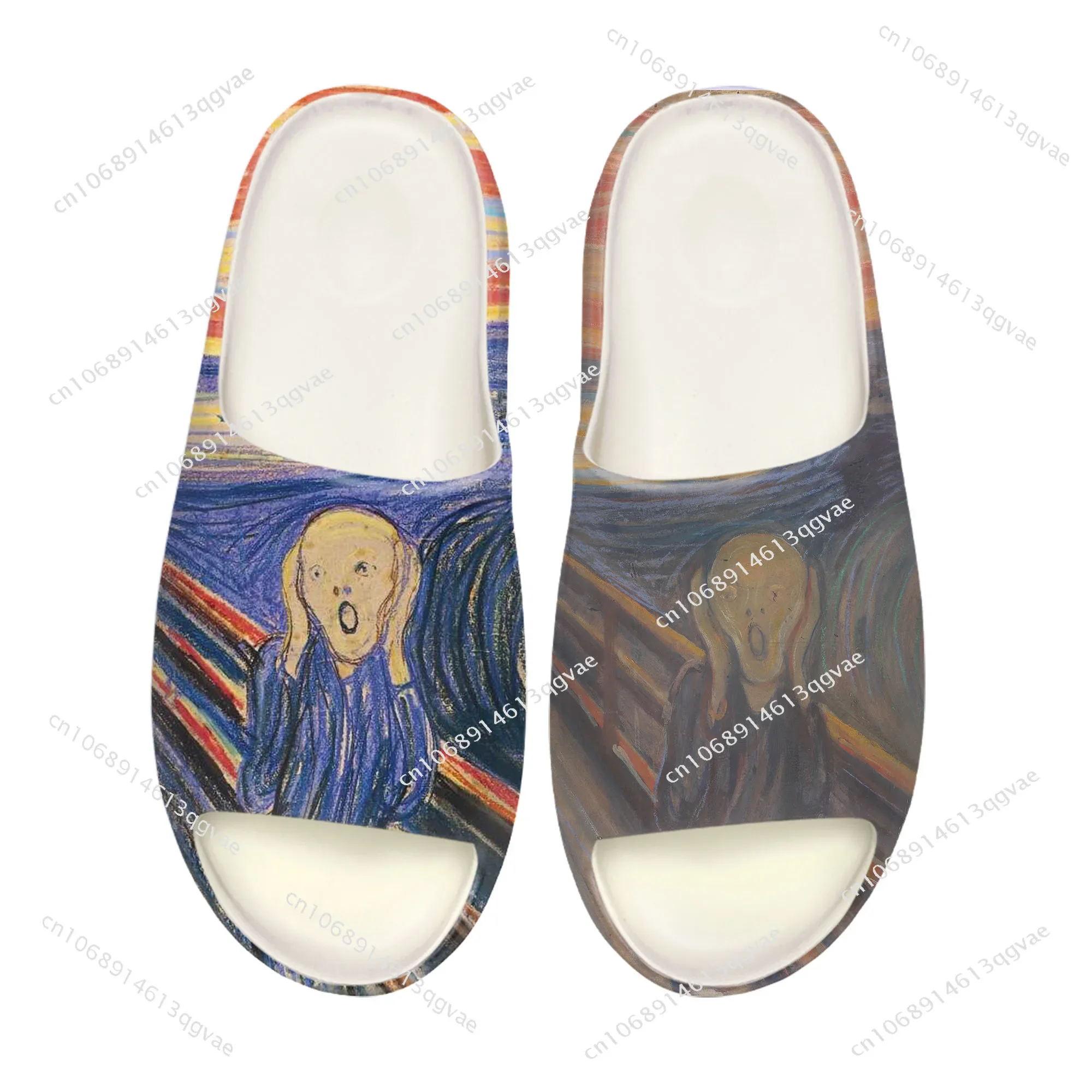 

Edvard Munch The Scream Soft Sole Sllipers Home Clogs Customized Water Shoes Mens Womens Teenager Stepping On Shit Beach sandals