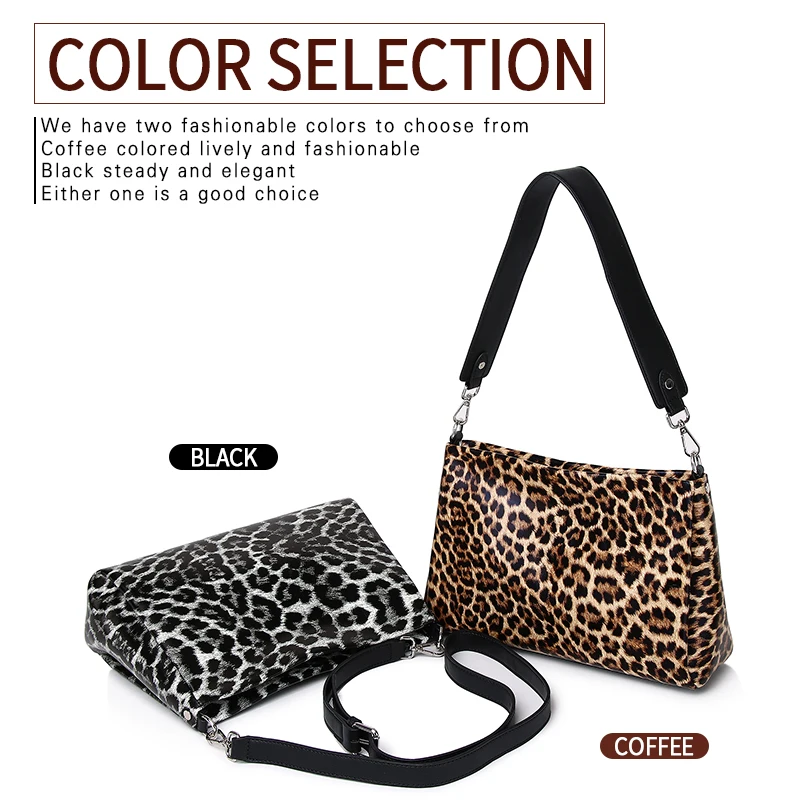 New Fashion Genuine Leather Women's Bag Multi functional Shoulder Bag Leopard Pattern Large Capacity Crossbody Bag & Purse