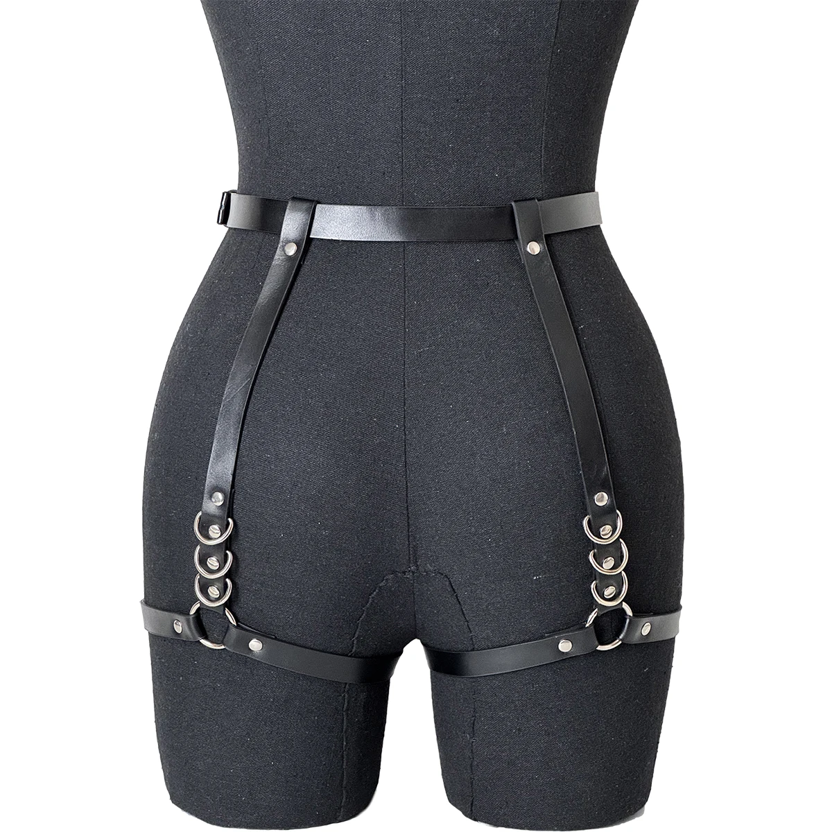 Women Fashion Belt Chain Tassel Punk Leather Harness Waist Belt  Leg Harness Clothing Leg Straps Gothic Clothing Accessories