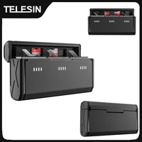 TELESIN cargador de bolsillo para GoPro Hero 13 almacenamiento de tarjetas TF 3 ranuras caja de carga rápida de batería para GoPro Hero 13 cargador de batería
