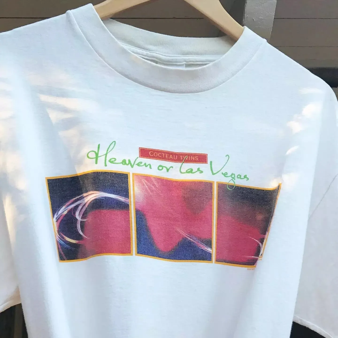 تي شيرت Cocteau Twins White Heaven بأكمام قصيرة، قطن NH14716