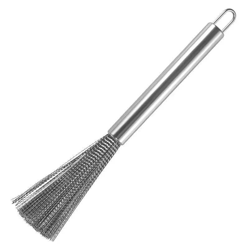 

Brush For Kitchen Stainless Steel Wire And Handle With Hang Hook Scrub Dish Pot Stove Plate, Easy To Use-B51B