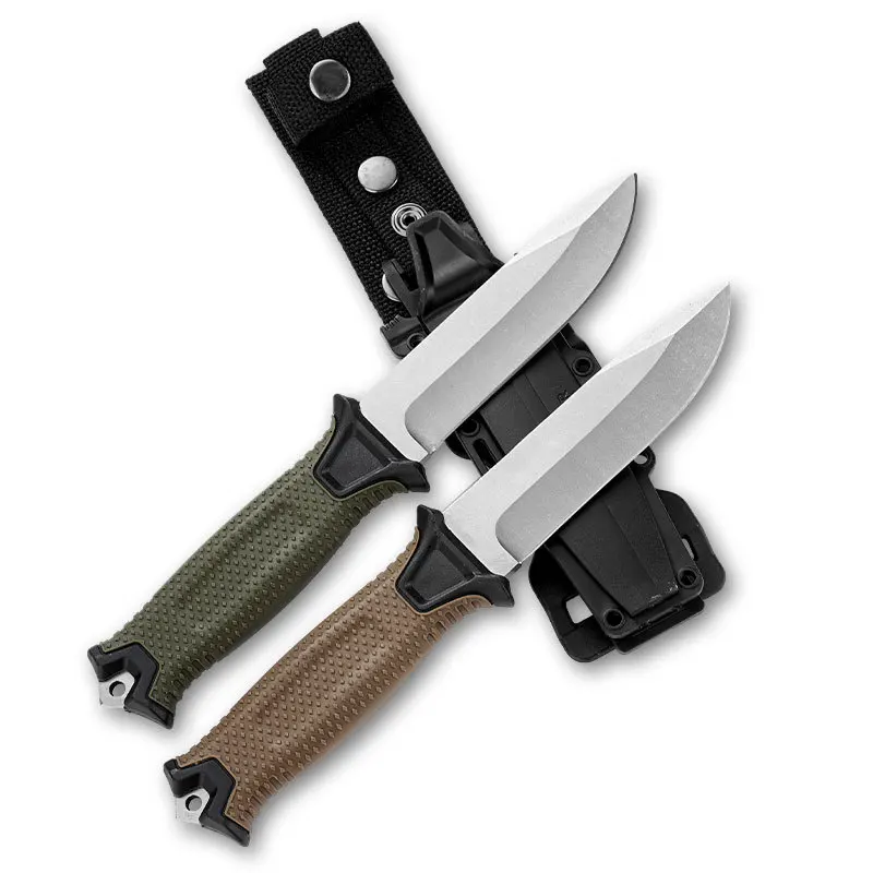 

Нож G1500 с фиксированным клинком высокой твердости из стали 8Cr13Mov, рукоять из резинопластика, для активного отдыха, кемпинга и приключений, мужской подарок