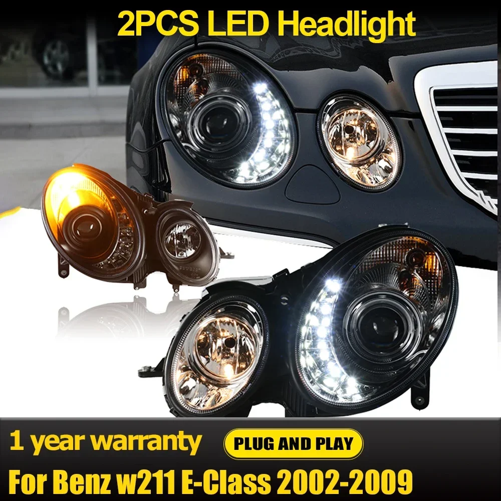 

Car Headlights For Mercedes-Benz E Class W211 E200 2003-2009 new style LED Auto Headlamp Assembly Projector Lens Accessories Kit