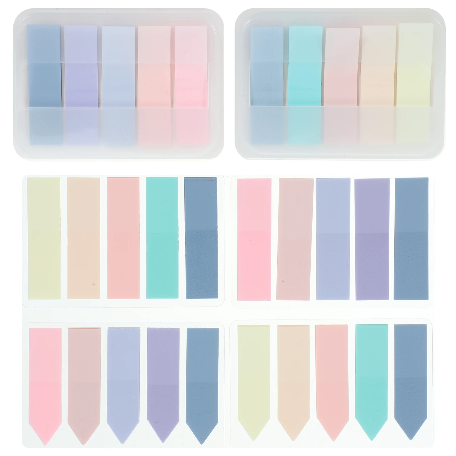 6 set di etichette adesive per pagine Segnapagina colorati Strisce trasparenti per evidenziare per libri Note Forniture per ufficio Frase portatile