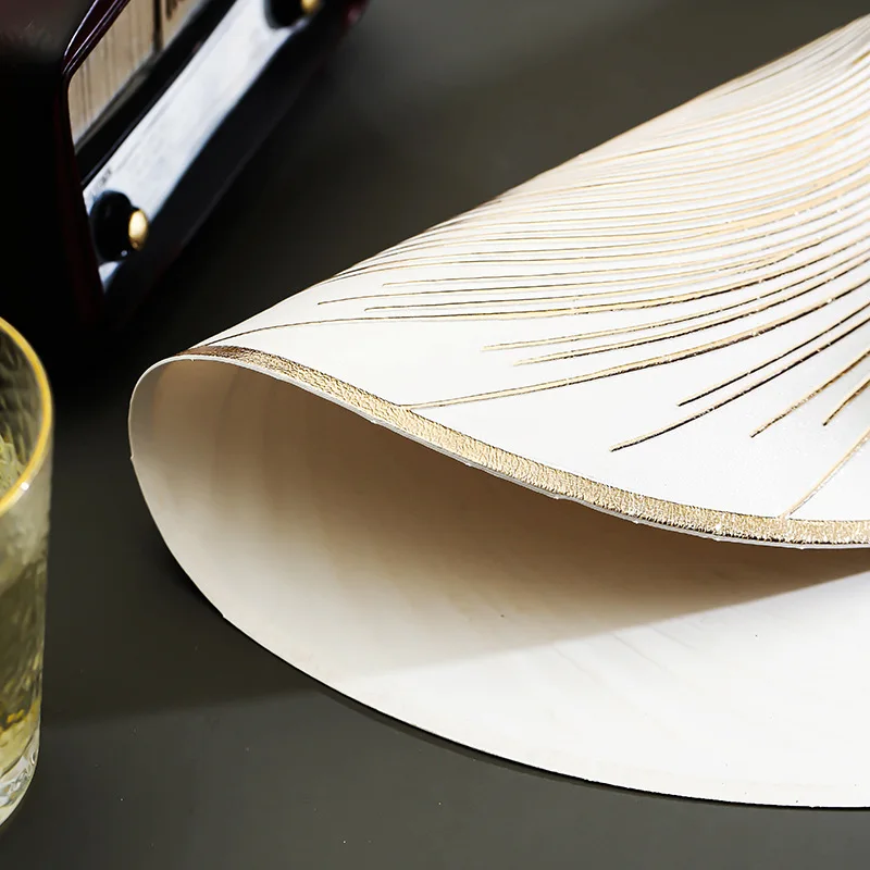 6/4pcs New PVC Waterproof Placemats Versatile Hotel Home Dining Table Insulation Mat Circular Dining Table Decor Mat Ins Coaster