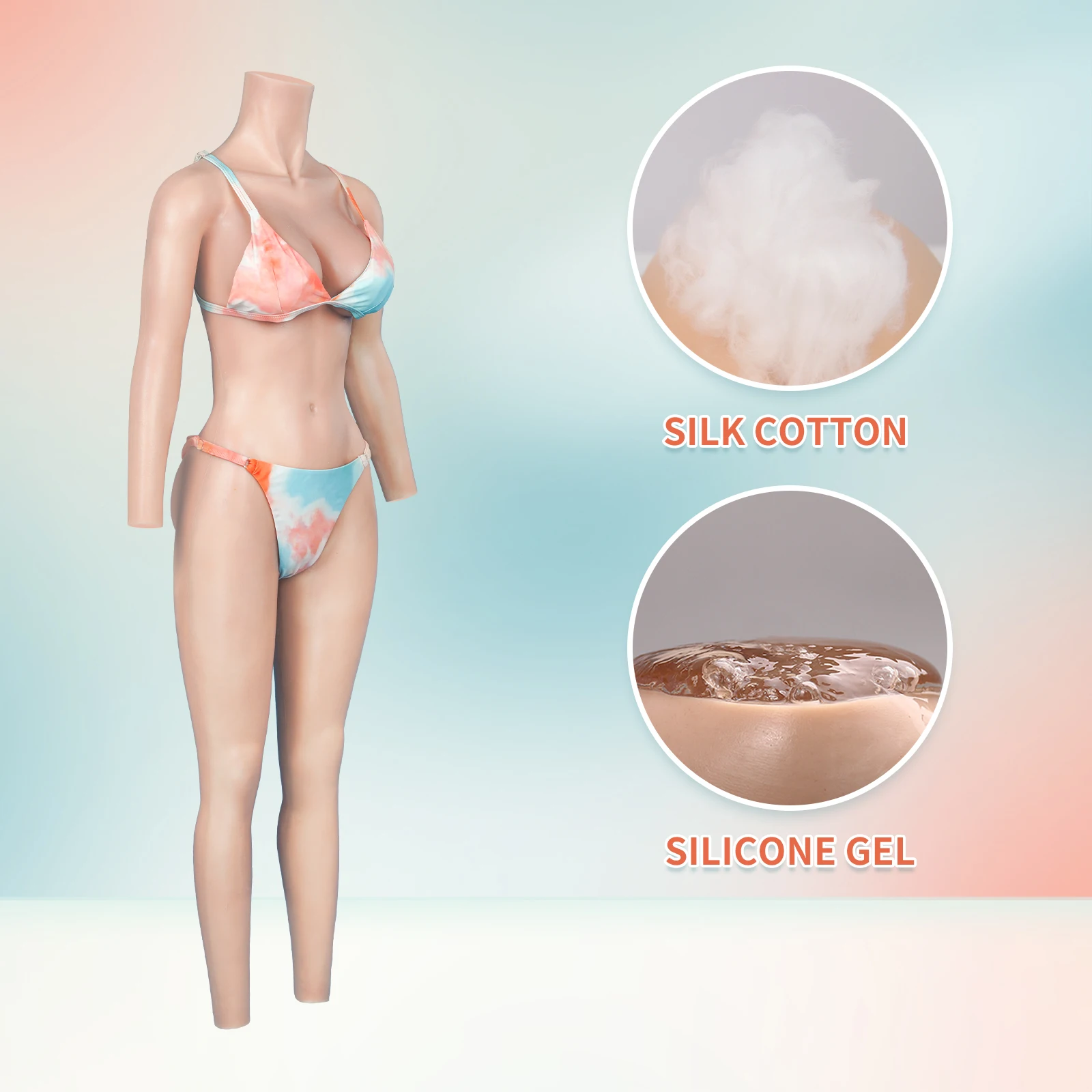 KUMIHO C Cup Full Silicon Bodysuit Silicone Bodysuit Crossdresser Breast Form Transgender Cosplay Artificial Vagina for Men