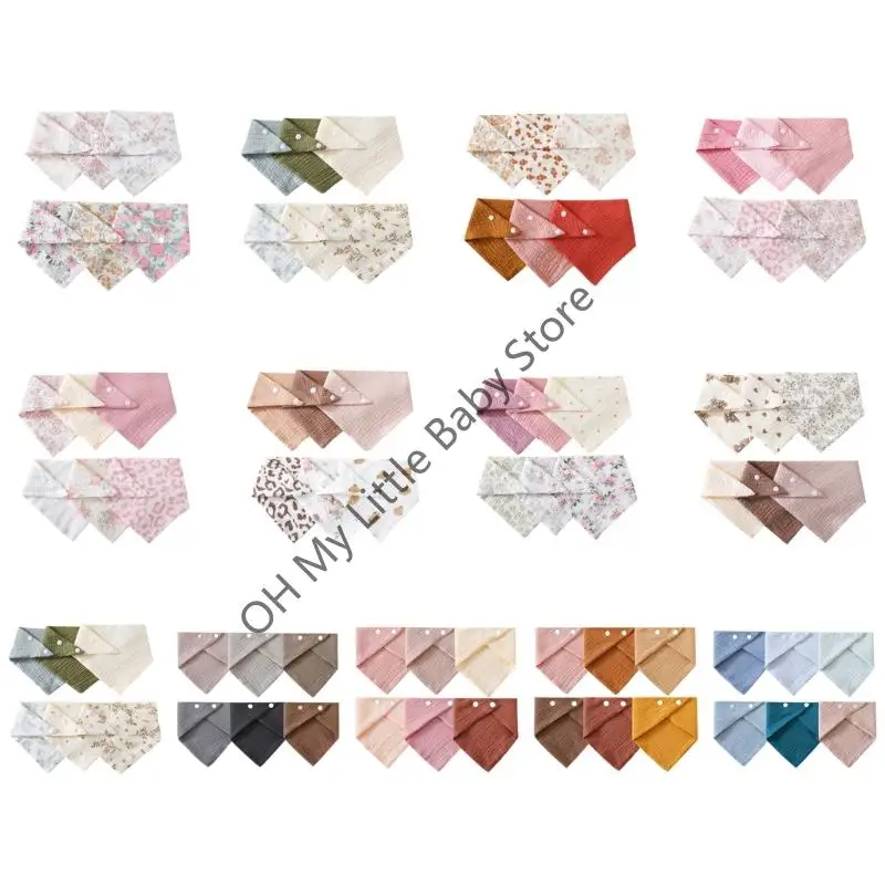 

M76C Newborns Saliva Towel Soft Feeding Bib Breathable Baby Bib Cotton Burp Cloths Baby Drooling Apron for Toddlers Infant