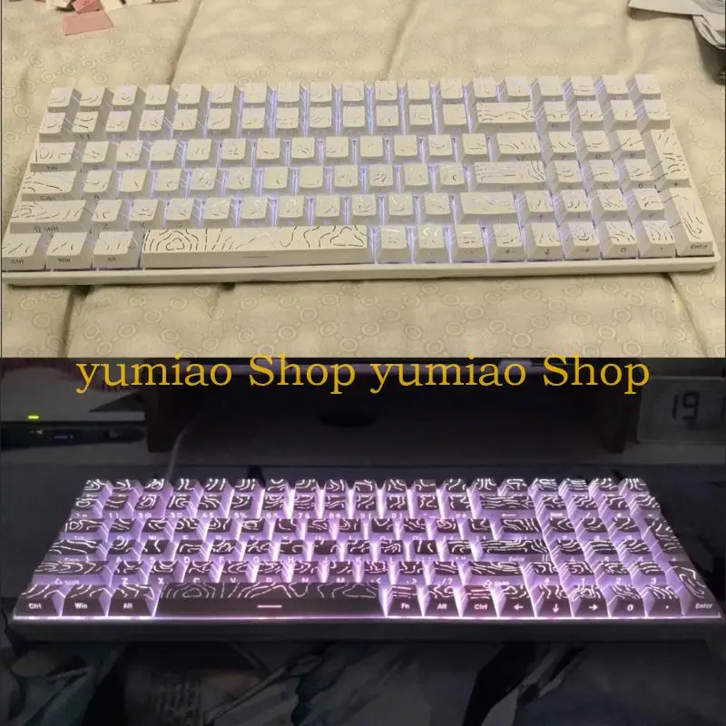 587B Side Print Backlits Topographic Keycaps Side Printing Enhances Backlighting