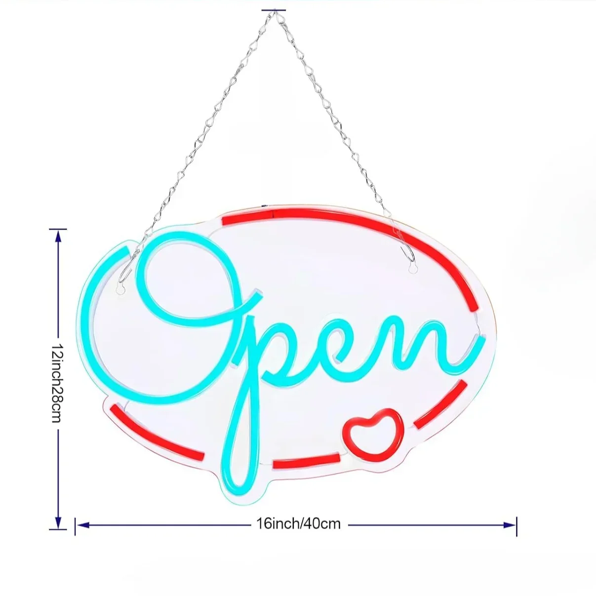 Open Neon Sign LED Wall Art USB Powered Glow Lamp Business Welcome Theme Decor Shop Bar Cafe Storefront Window Display  Light