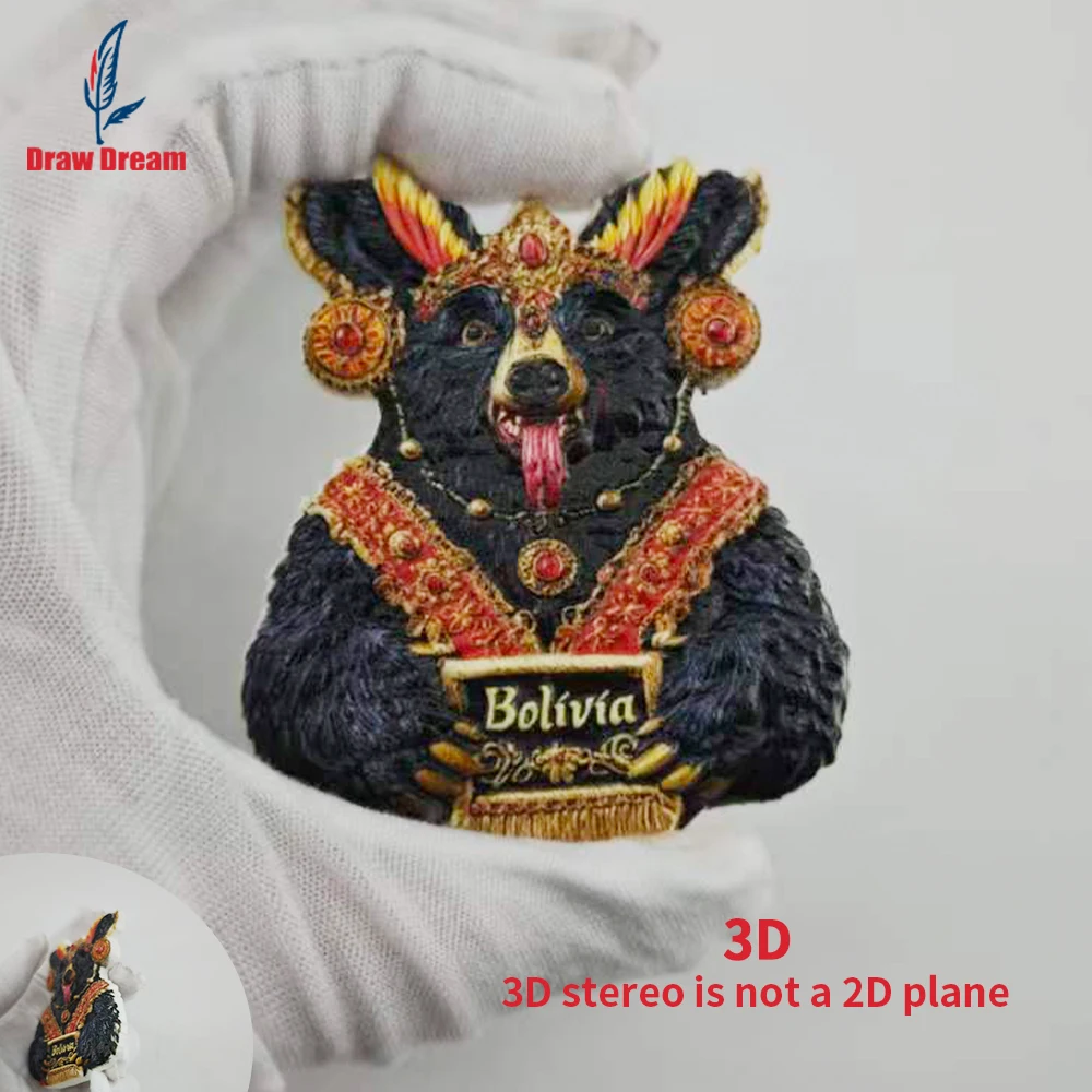 1Pc Bolivia Fridge Magnet World Travel Souvenir Collection Suitable for Home and Office Decoration, Personalized Exclusive Travel Souvenir Magnetic Fridge Magnet, Home Decoration, Kitchen, Room, Office, Cabinet Crafts Gift, Holiday Souvenir, Exquisite Small Gift