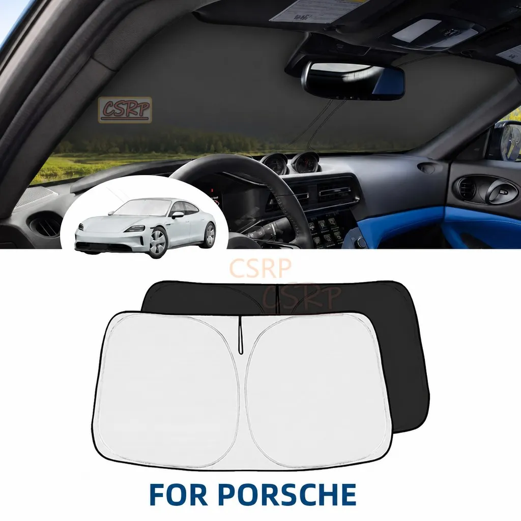 Windshield Sunshade Car Visor Front Window Sun Shade Cover For Porsche Cayenne Macan Taycan Parasol Accessories