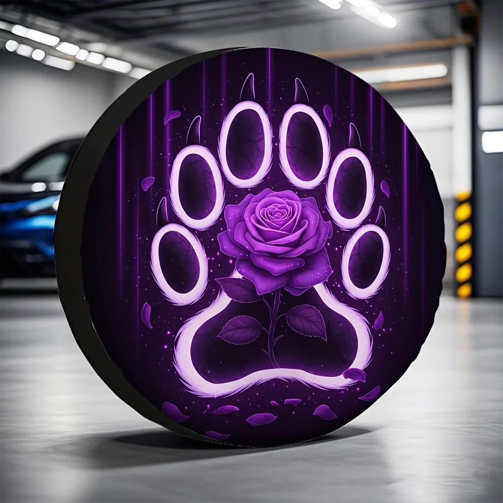 

Чехол для шин автодома с принтом лапы розового цвета, 1 шт. – износостойкий полиэстер, декоративная защита колес для автодомов