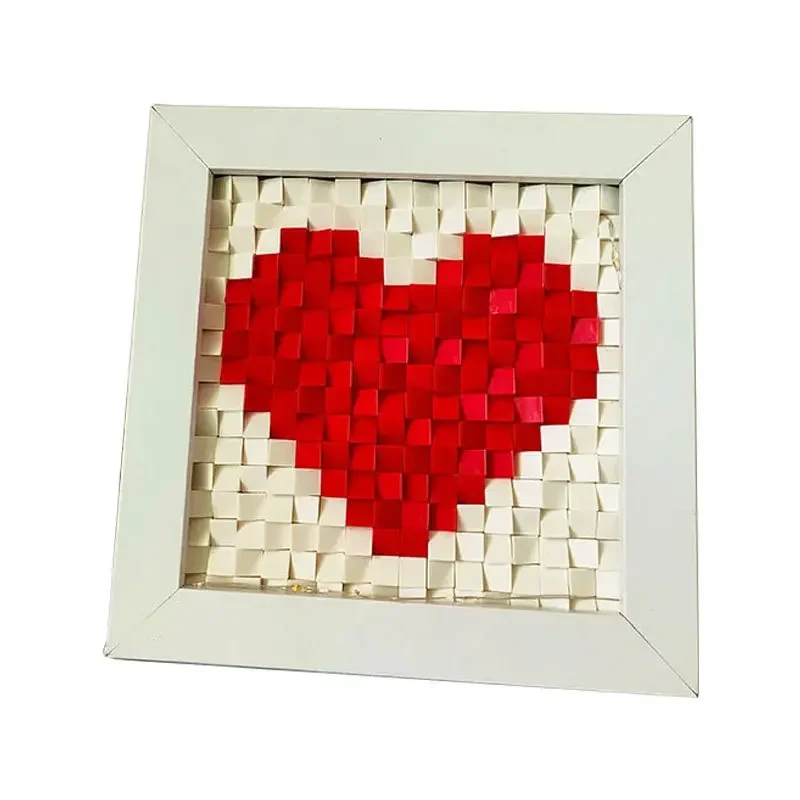 Assembly Puzzle Couple Love Handmade DIY Small Particle Block Light Photo Frame Decoration Gift