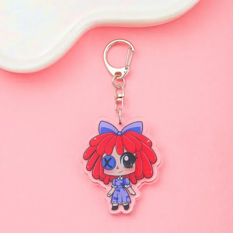 Anime The Amazing Digital Circus Acrylic keychain Accessaries Cartoon Funny Bag Pendant Charm Car Cute Keyring Friends Gifts