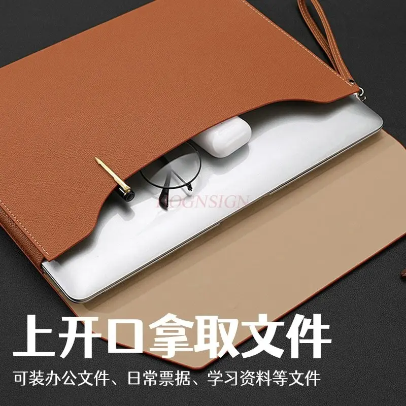 

Leather file bag A4 paper file bag folder file bag thickened waterproof material buckle business document bag office contract