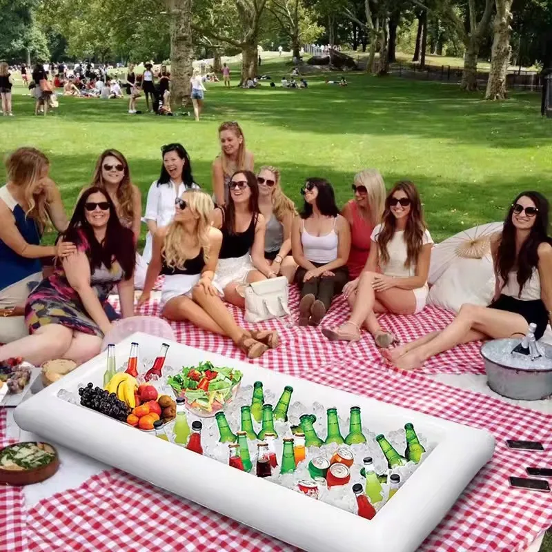 Inflatable Ice Bar Floating Food Tray Ice Trough Water Party Iced Fruit Drink Inflatable Tray