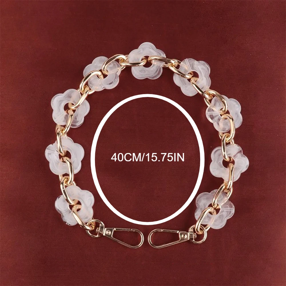 1Pc New Fashionable And Versatile Fresh And Sweet Colored Acrylic Bag Chain Accessories Replaceable Chain And Strap