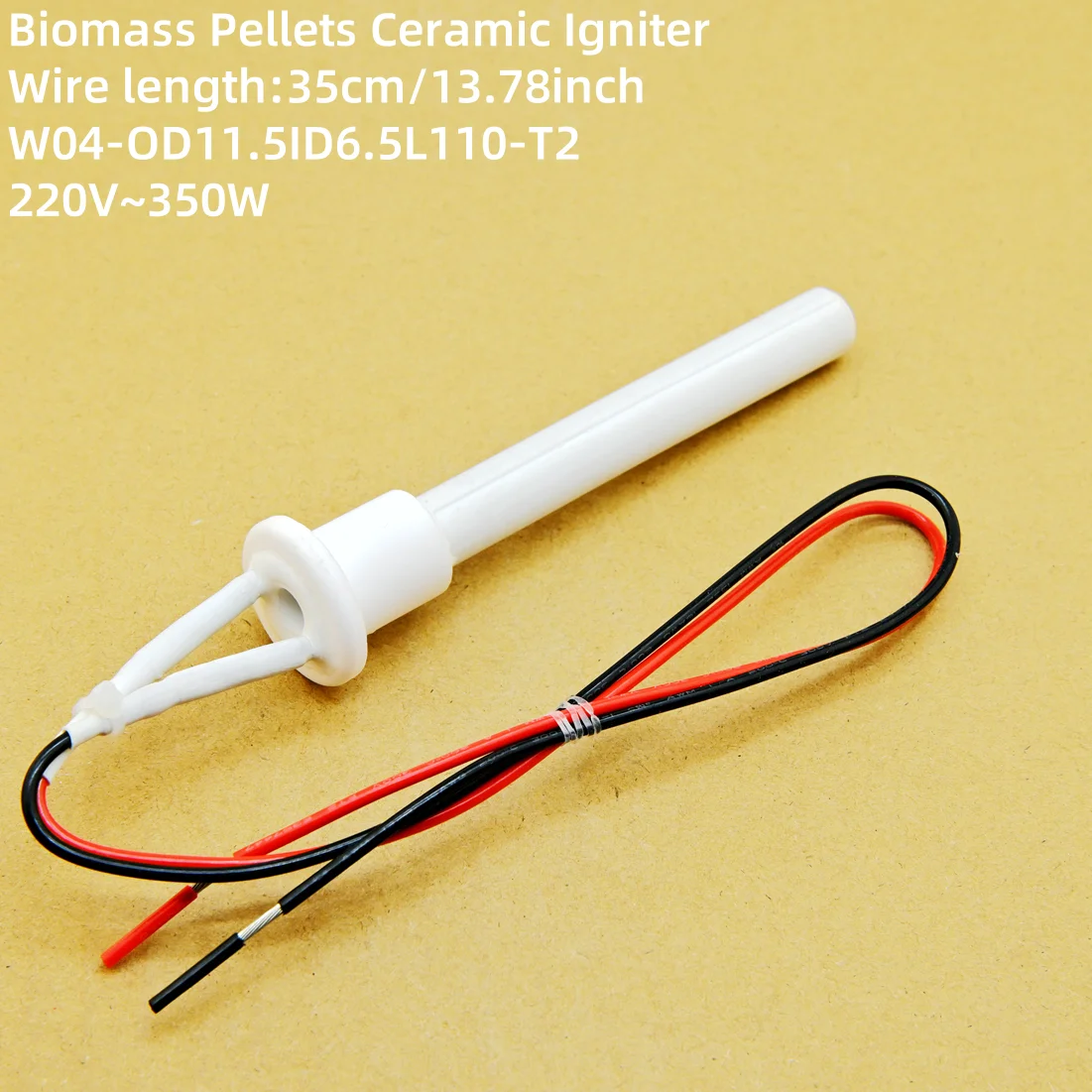 

220V350W Ceramic Igniter Ceramic Heating Tubespark plug for pellet stove 11.5*6.5*110mm pellet stove Ignitor