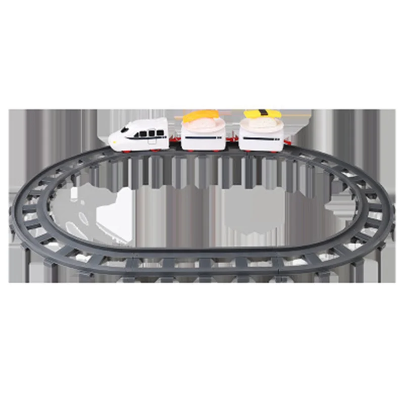 12X Kereta Sushi Putar Jalur Sushi Sabuk Konveyor Meja Putar Set Kereta Makanan Anak DIY B