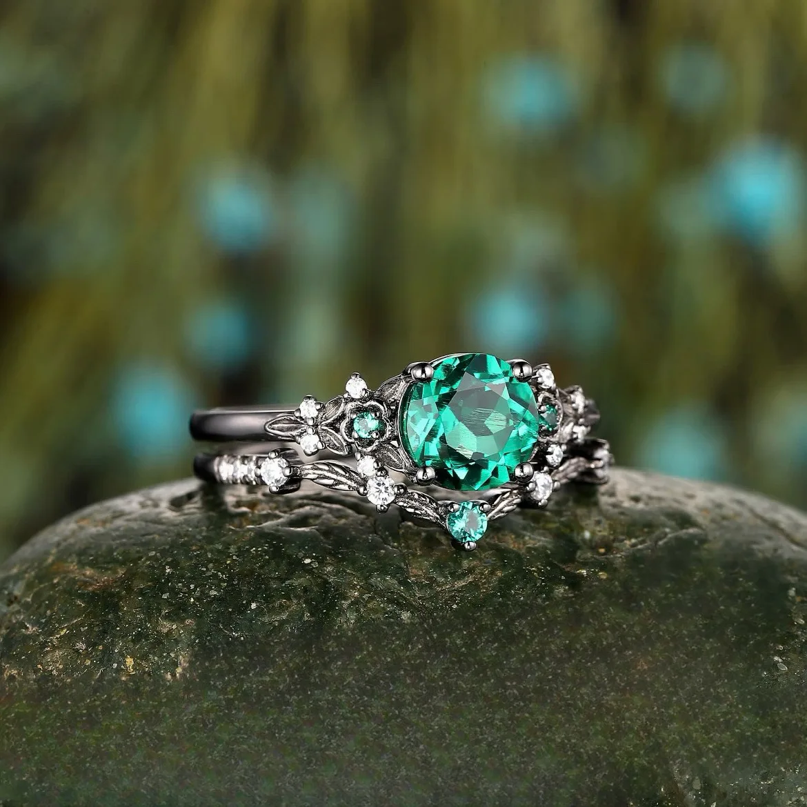 خاتم زركونيا مكعب زمردي مرصع باللون الأسود الفاخر، مجوهرات إكسسوارات نسائية كلاسيكية مبتكرة لحفلات الزفاف الجديدة المبهرة