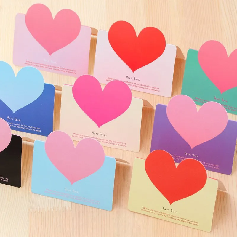 10pcs Foldable Love Heart Greeting Cards for Valentine’s Day Christmas Weddings Birthdays