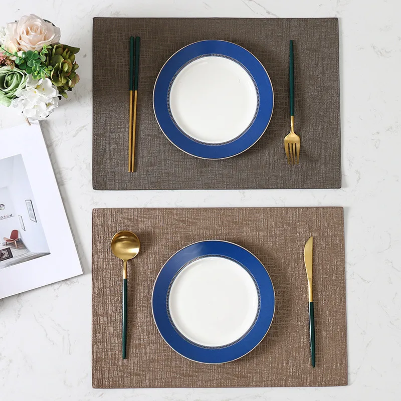 

1Pc 45x30cm PU Leather Table Placemat Waterproof Oil Proof Home Dinner Heat Insulation Anti-scald Tableware Mat