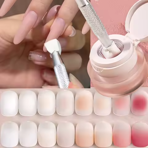 1Box Air Cushion Pat Pat Gel for Nails Pink Gradient Smudge Nail Air Cushion Patting Gel Matte Painting Gel Polish Nail Supplies