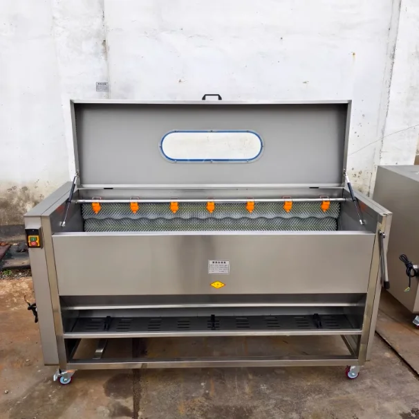 Vegetables And Fruits Automatic Commercial Potato Ginger, Lotus, Papaya Sweet Potato Cleaning Roller Washing And Peeling Machine