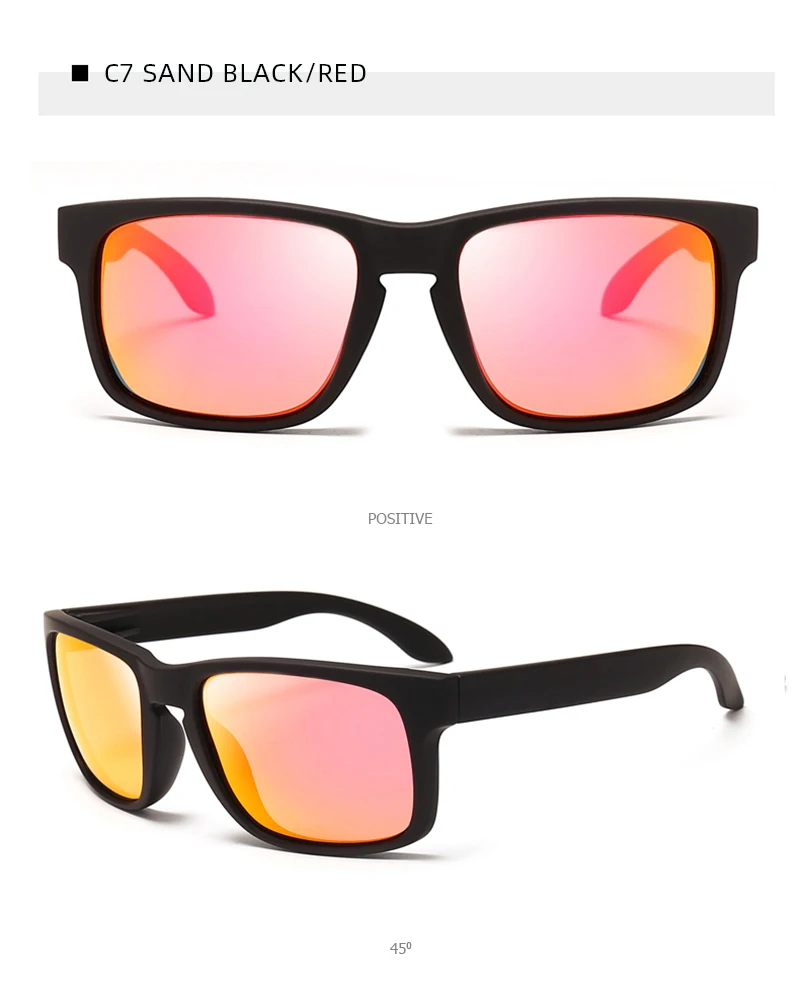Klassische Fashion Square Polarisierte Sonnenbrille Männer Vintage Kunststoff Männliche Sonnenbrille Frauen Stilvolle Schwarz Outdoor Sport Shades UV400 – Detail 11