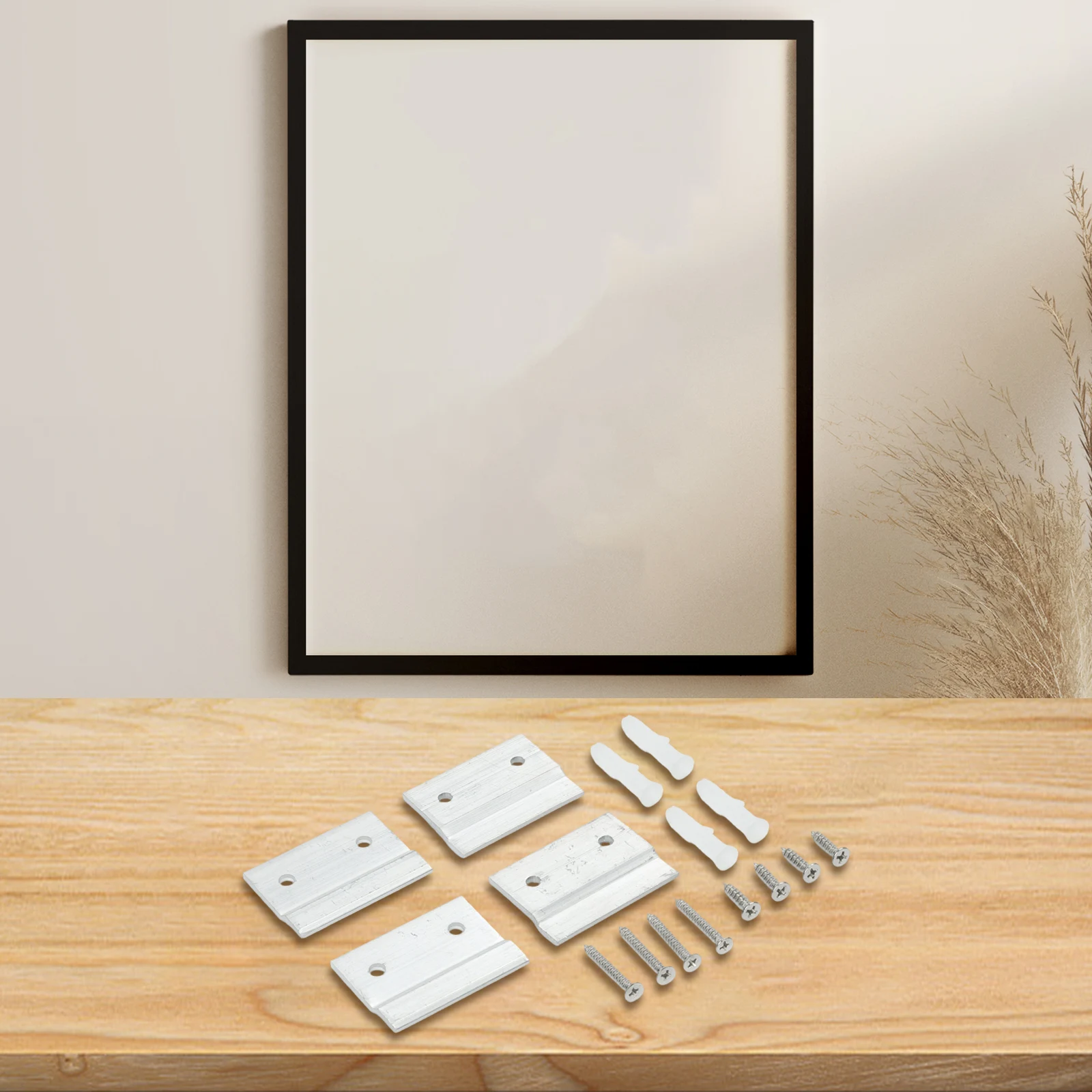 4pcs Z Clamps for Wall For Hanging Mirrors Picture Frames Headboards with Complete Installation Kit  4pcs Z Clamps