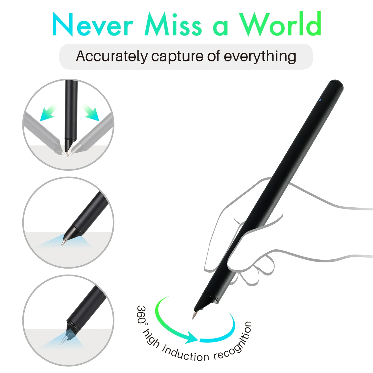 Ophaya Pen Writing Set 2in1: Smart Pen/SyncPen, D-Coded Leather NoteBook, Bluetooth, Wireless, Sync Real Time iOS, Android