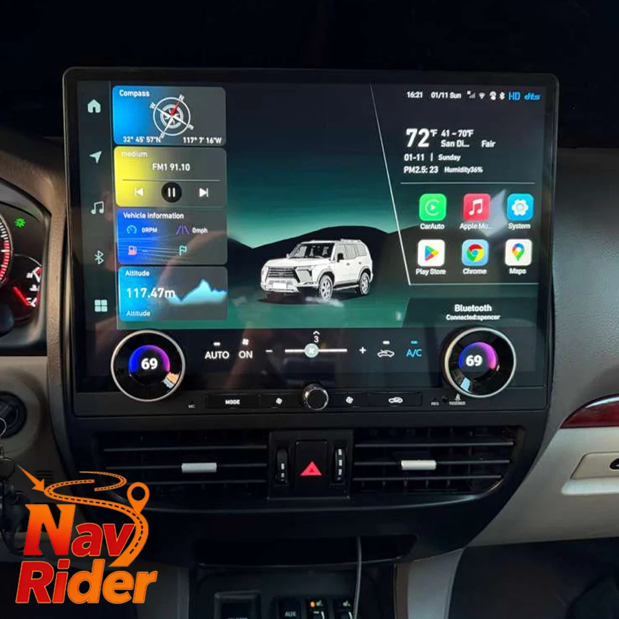 

16,8-дюймовый Android-плеер для Lexus GX470 и Toyota Land Cruiser Prado 120 LC120 2002-2009, автомобильная магнитола с CarPlay, навигацией и видеоплеером