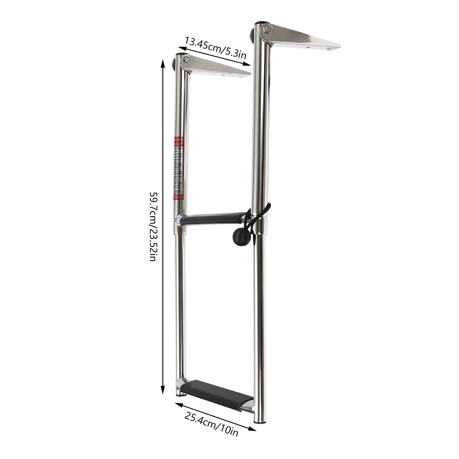 Aquatrack 316 Marine Grade Stainless Steel 2-Step Telescopic Boat Transom Ladder Boat 270° Rotatable for Yachts, Speedboats