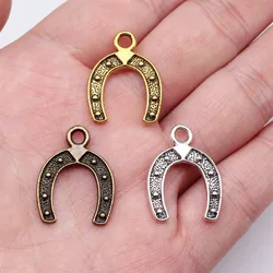 WYSIWYG 20pcs Charms Lucky Horseshoe Good Luck Talisman 24x18mm Tibetan Silver Color Pendant Antique Jewelry Making DIY Craft