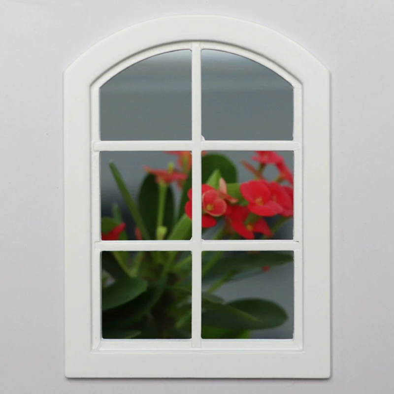 1/12 Dollhouse Miniature 6-Pane Windows Model Doll House Handcrafted Furniture Model DIY Decor Accessories