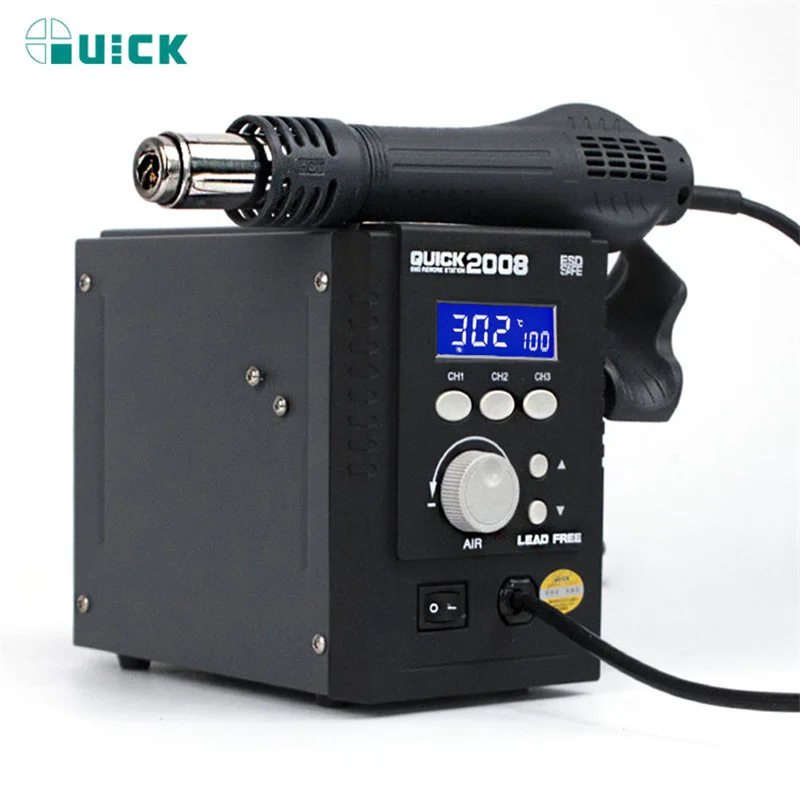 

Quick 2008 2in1 High-power Disassembly Welding Station Intelligent Spiral Hot Air Gun For Mobile Phone Maintenance Tools Set