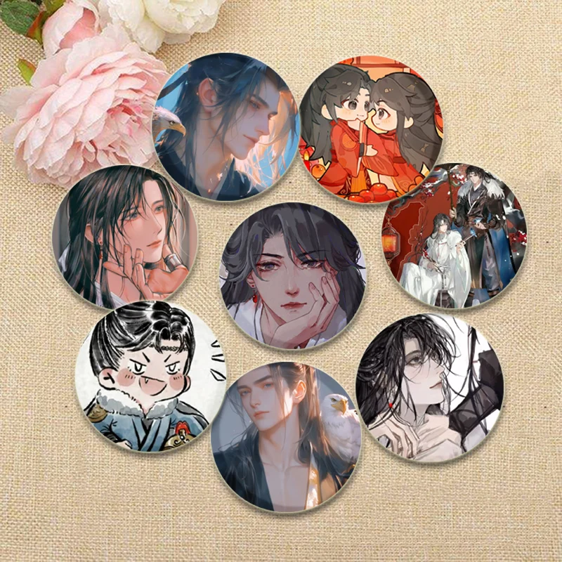 

Anime Qiang Jin Jiu TV Dramas Pins Shen Lanzhou Xiao Cean Cartoon Brooches Round Creative Badge Backpack Jewelry Accessories