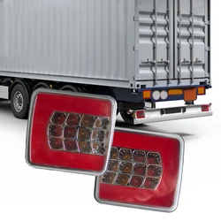 2pcs 10-30V red+white+amber light guide taillights, rear lights, turn signal lights fit for trucks, trailers, and trucks