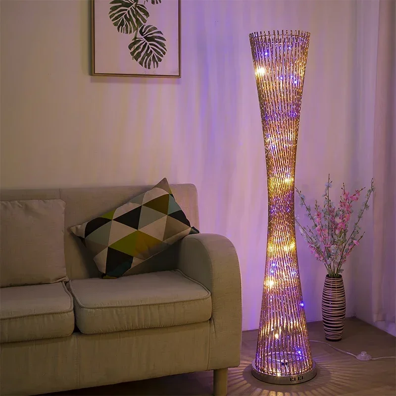 Modern Led Standing Lamp Aluminum Tower Floor Lamp for Living Room Light Stand Foyer Home Decorative Floor Lights AC90-26V Lamps