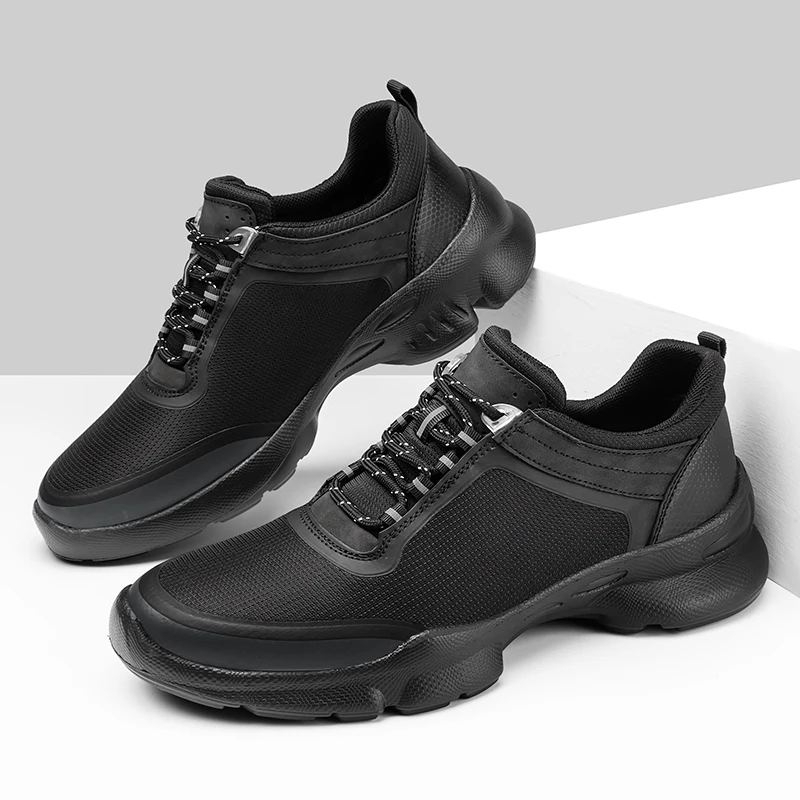 Mens training shoes breathable mesh fabric waterproof and slip resistant Size 38-44 sewn with vehicle stitching casual mens shoe