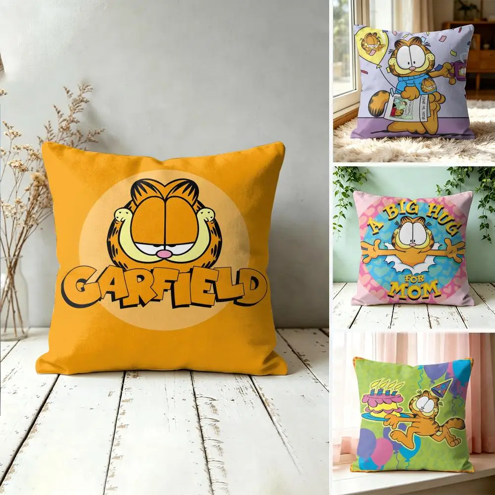 Cartoon Cute G-Garfield Cushion Cover Square Pillow Bedroom Sofa Leisure Comfort Living Room Home Decoration 40X40
