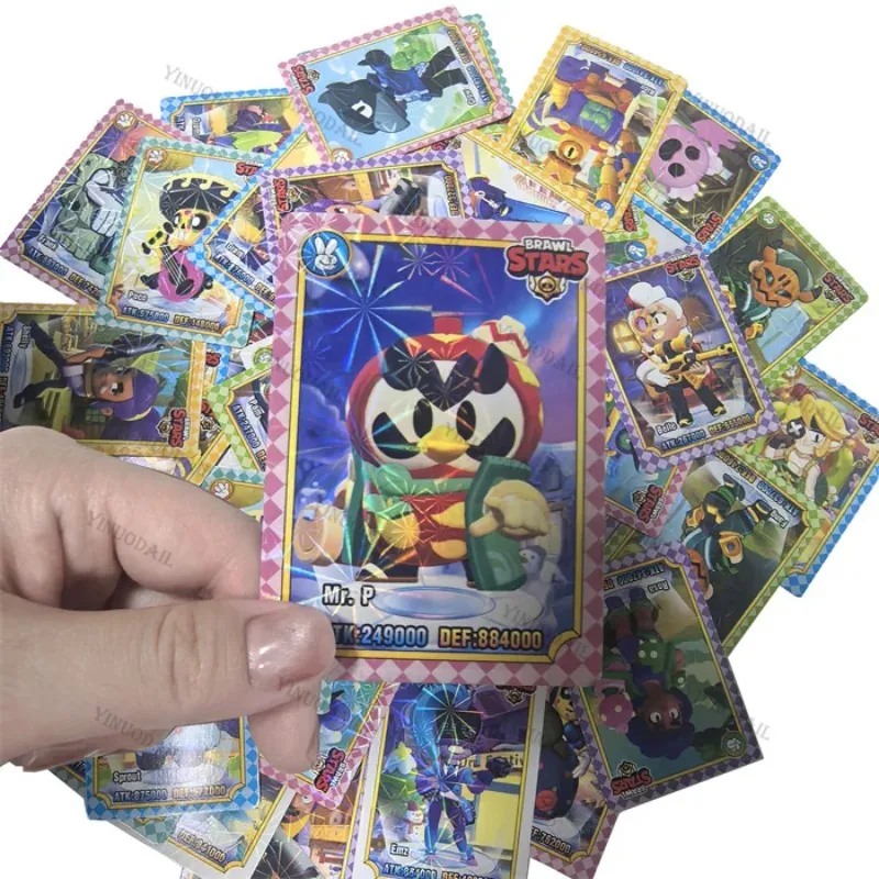 Random Collect Card Anime Brawl Stars Collection Game Battle Carte Cartoon Board Leon Crow Rare Trading Cards Kid Toy Gift - view 5