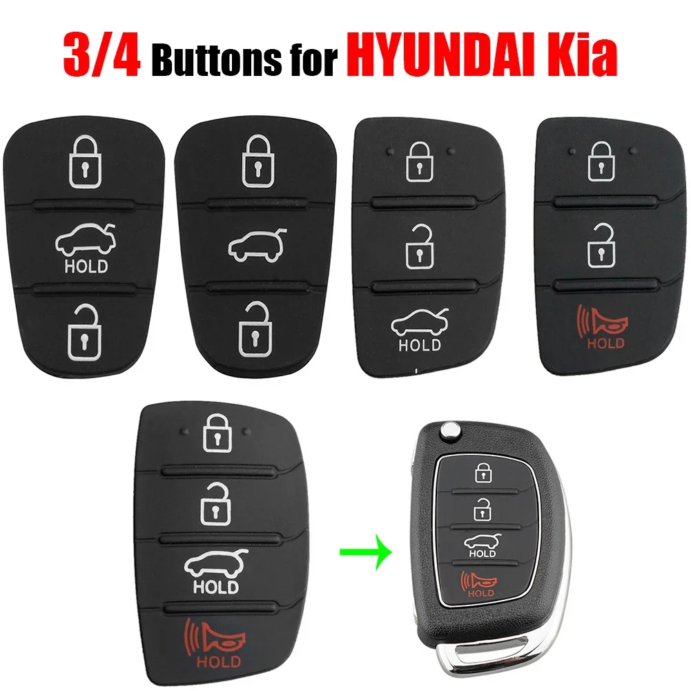 

Силиконовый чехол для автомобильного ключа с 3/4 кнопками, резиновая накладка для Hyundai I10 I20 I30 IX35 Kia K2 K5 Rio Sportage, чехол с дистанционным управлением