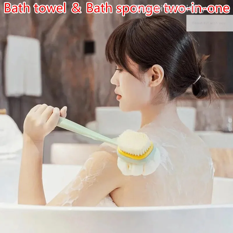 

1PC Super Soft Loofah Back Scrubber Long Handle Shower Body Brush With Soft Mesh Sponge For Women Skin Exfoliating Bath, Massage